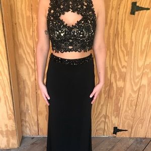 Black two-piece prom/formal dress only worn once